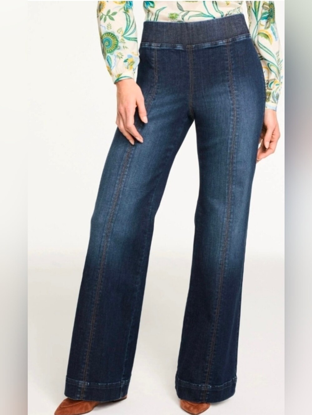 Talbots Flare Leg Travel Jean Women's Pull-On Jeans 1x